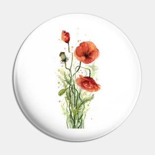 Red Poppies Pin