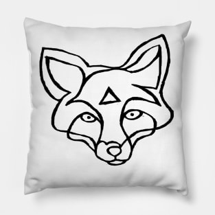 Fox Face Line Drawing for Fox Lover Pillow