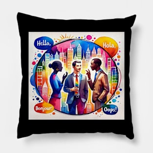 Language Lover - Hola Hello Bonjour Pillow