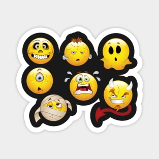 Scary Smiley Face Emoticon Set Magnet