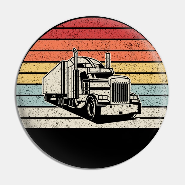 Retro Vintage Truck Trailer Truck Driving Trucker Truck Lover Gift Pin by SomeRays