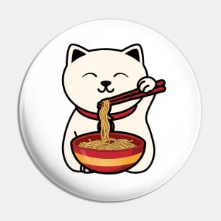 Cute Cat Eating Ramen Pin