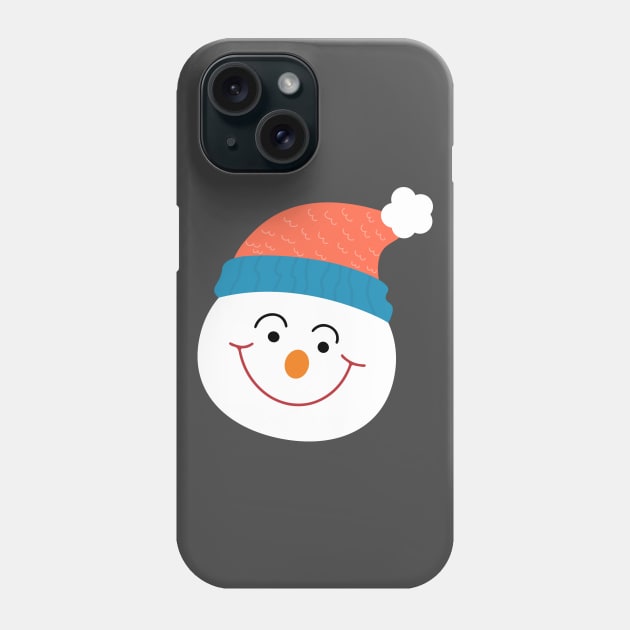 Cute Snowman Face Phone Case by Acid_rain