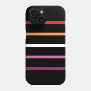 Lesbian Sunset Pride Flag Stripes Black Background Phone Case