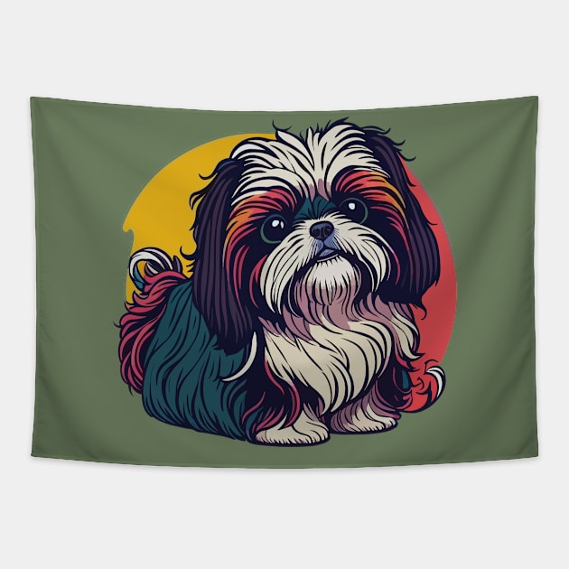 Shih Tzu Portrait Tapestry by SpriteGuy95