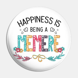 Happiness Is Being A Memere Wildflowers Valentines Mothers Day Pin