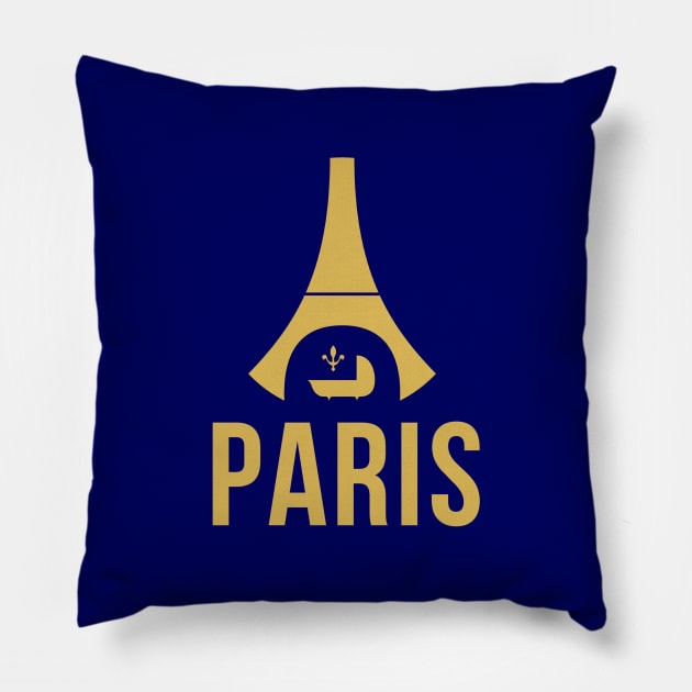 Paris France Gold Pillow by VRedBaller