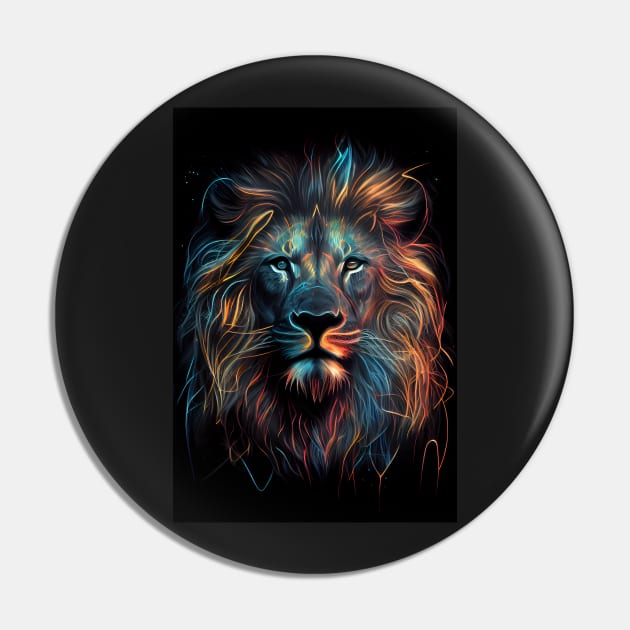 Neo Lion: A Contemporary Twist on a Majestic King Pin by PixelProphets