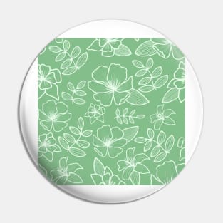 Dainty Green Floral Pattern Pin