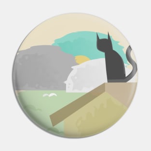 Sunrise cat Pin