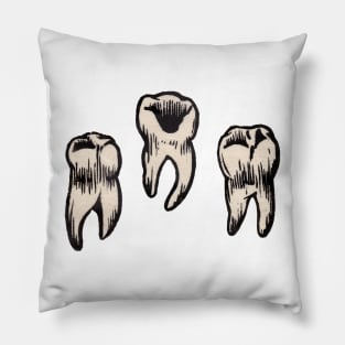 Relief Print of Human Teeth, Traditional Tattoo Teeth Pillow