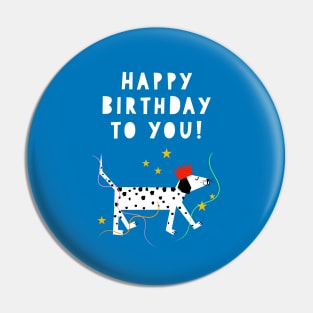 Spotty Dog Birthday Greeting Pin