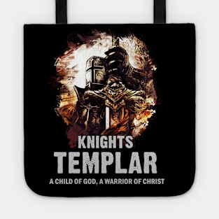 Knights Templar Motto A Child of GOD a Warrior of CHRIST Tote