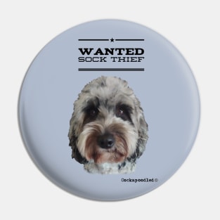 Cockapoo / Doodle Dog Sock Thief Pin