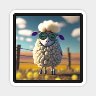 Funny Farm Geek Sheep Magnet