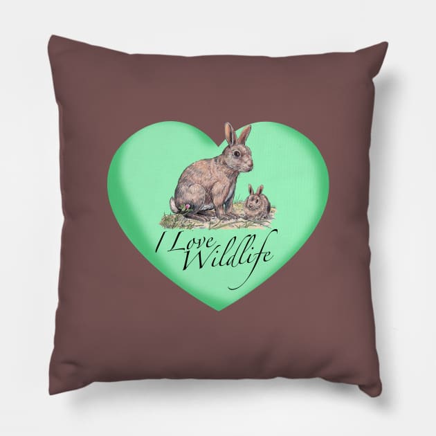 I Love Rabbits Pillow by davidroland