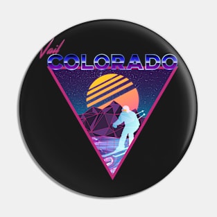 Retro Vaporwave Ski Mountain | Vail Colorado | Shirts, Stickers, and More! Pin