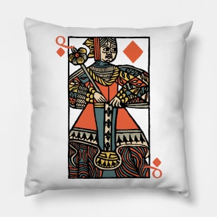 Character of Playing Card Queen of Diamonds Pillow