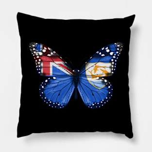 Anguillan Flag  Butterfly - Gift for Anguillan From Anguilla Pillow