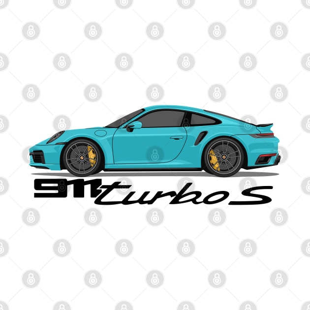 supercar 911 turbo s 992 aqua by creative.z