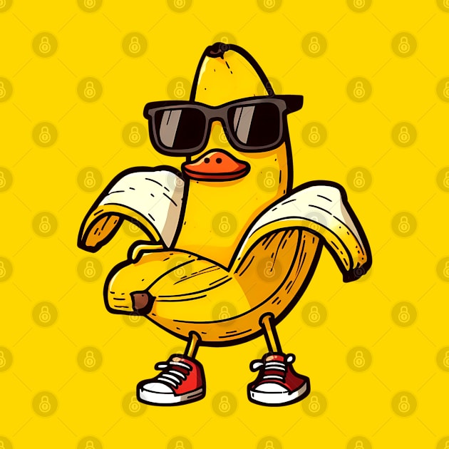Banana duck with sunglasses by Linys