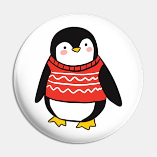 Cute christmas penguin cartoon illustration Pin