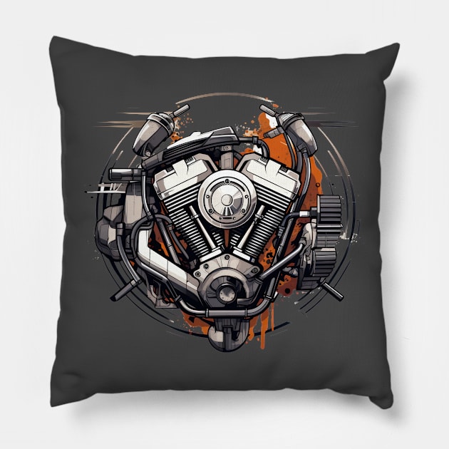 Motorcycle Engine Pillow by Urban Archeology Shop Gallery