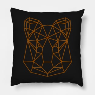 Brown Geometric Quokka Line Art Pillow