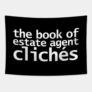 The Book of Estate Agent Cliches Funny Typography Tapestry