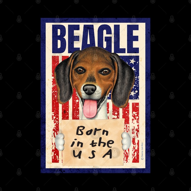 Beagle USA Flag by Danny Gordon Art