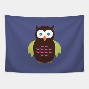 Brown & Green Owl Tapestry