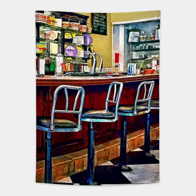 Candy Store With Soda Fountain Tapestry by SusanSavad