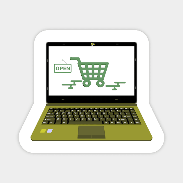 laptop vector for Online shop payment Magnet by asepsarifudin09