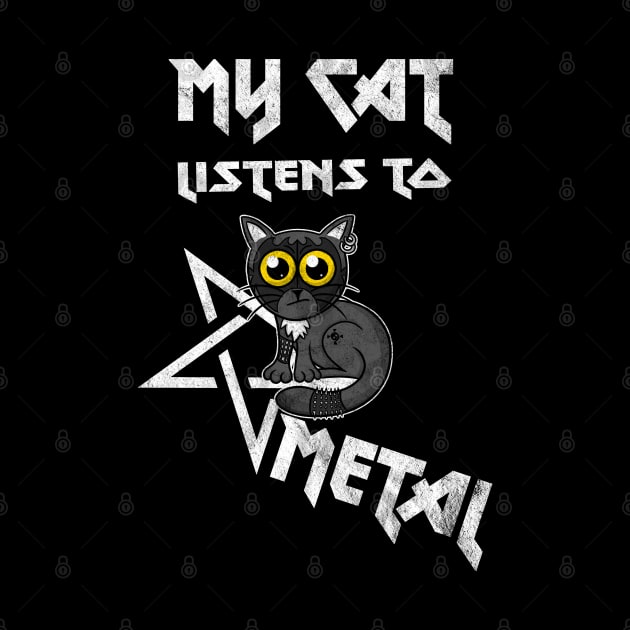 Vintage style - My cat listens to Metal by Modern Medieval Design