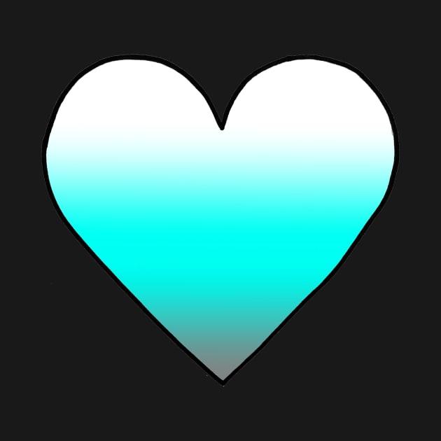 Cute Teal Gradient Heart Sticker by CalliesArt