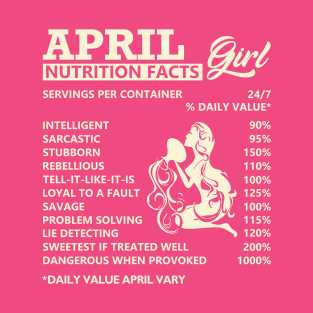 April Girl Nutrition Facts Servings Per Container T-Shirt