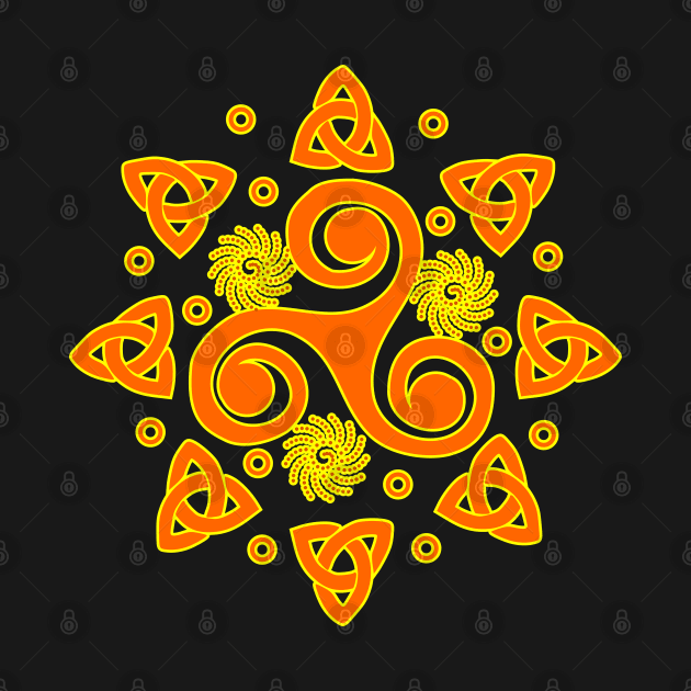 Norse Viking Triskelion Spiral Sun Summer Solstice Festival by Redmanrooster