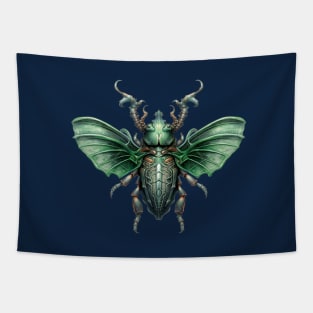 Emerald biomechanical beetle Tapestry