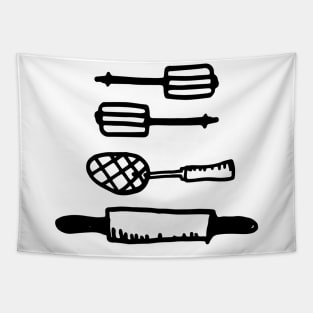 Retro Utensils Design Tapestry