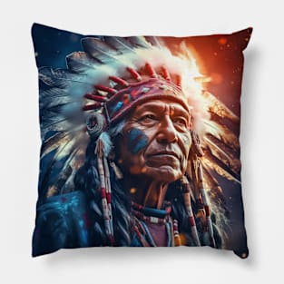 Native Indian Warrior Spirit Fantastic Cosmic Magical Pillow