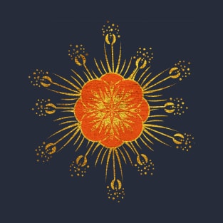 Golden Indian flower Mandala Ethnic Design T-Shirt