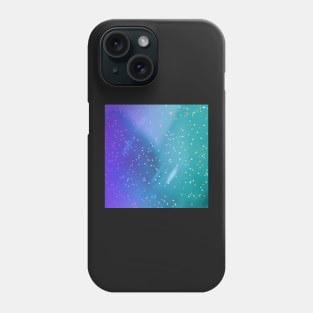 Green and purple gradient with stars pattern Phone Case