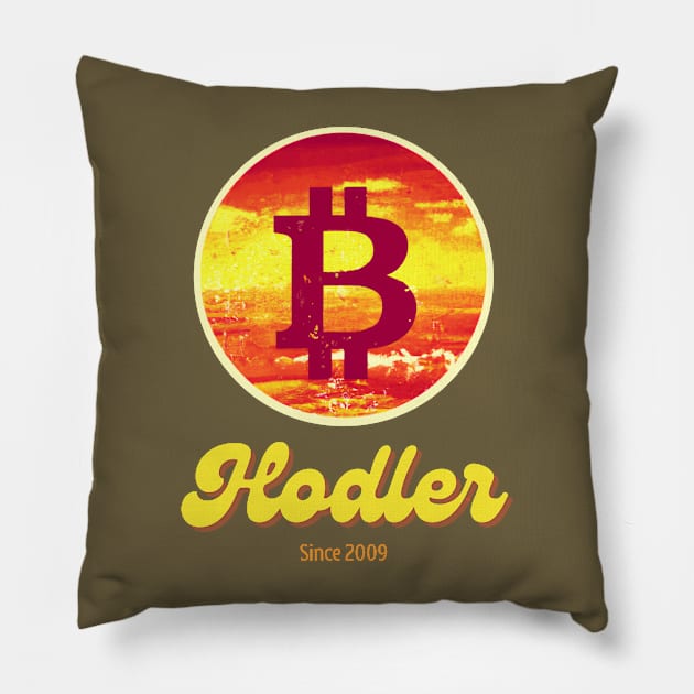 Bitcoin - Hodler Since 2009 Pillow by Something Clever