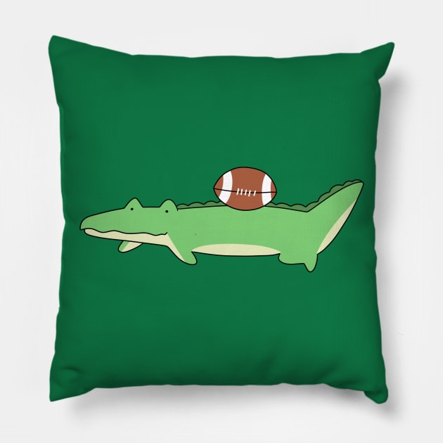 Alligator and Football Pillow by saradaboru