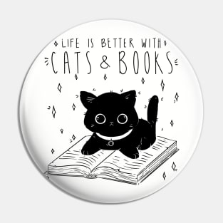 Purrfect Pair: Cats and Books for a Better Life! Pin