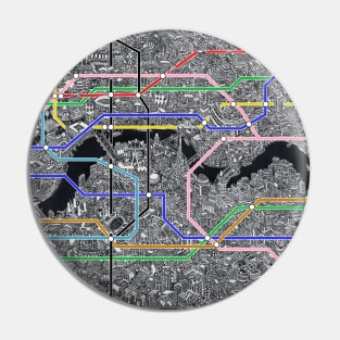 London city Metro subway map Pin