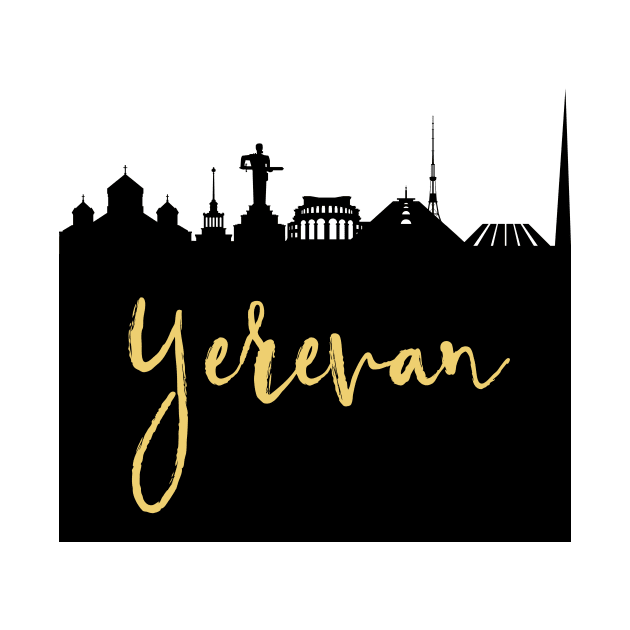 YEREVAN ARMENIA DESIGNER SILHOUETTE SKYLINE ART by deificusArt