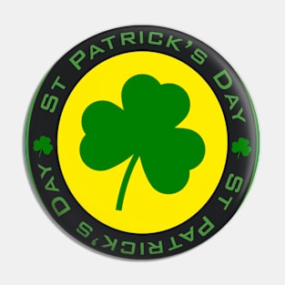 St Patrick's Day Shamrock circular design Pin