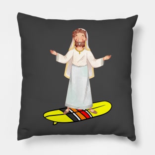 Jesus Surfing Pillow