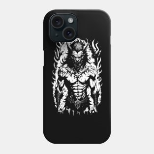 Black White Werewolf Art Drawing Phone Case